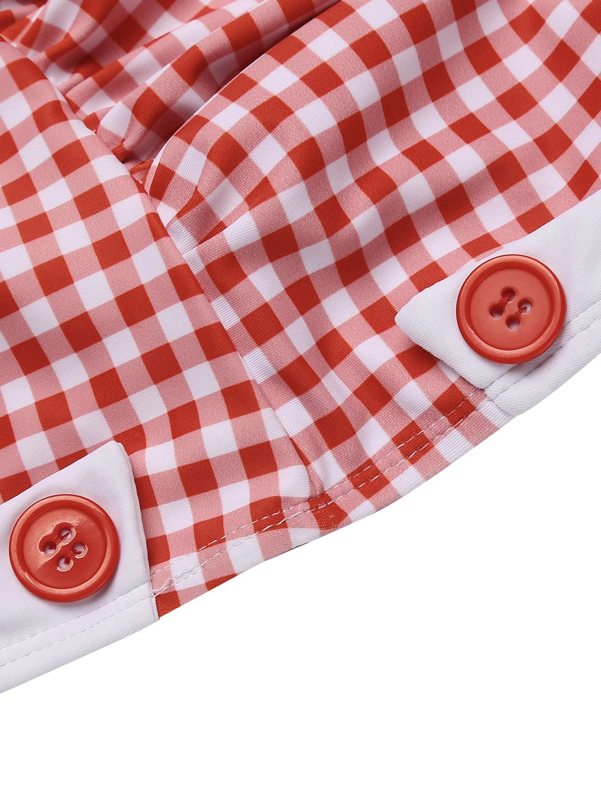 Gingham Halter Bowknot One-piece Swimsuit