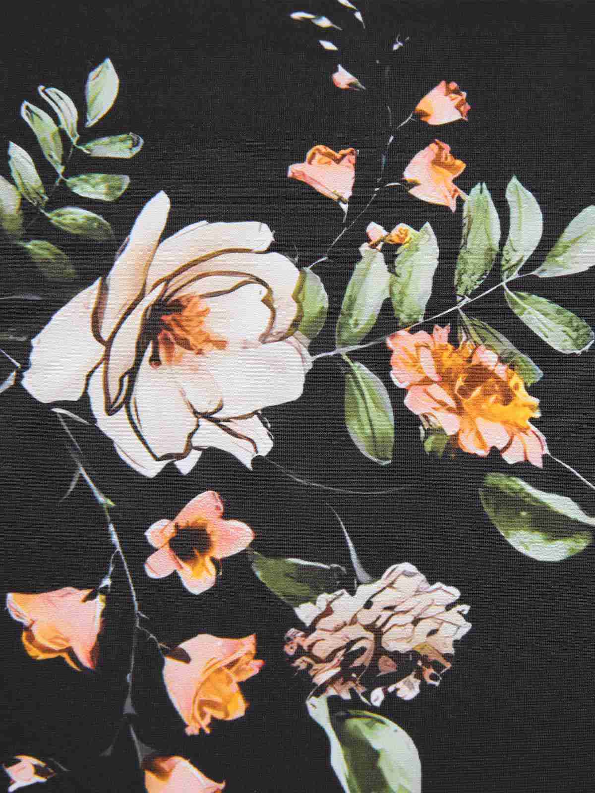 Black Floral Boxer Straps Swimsuit