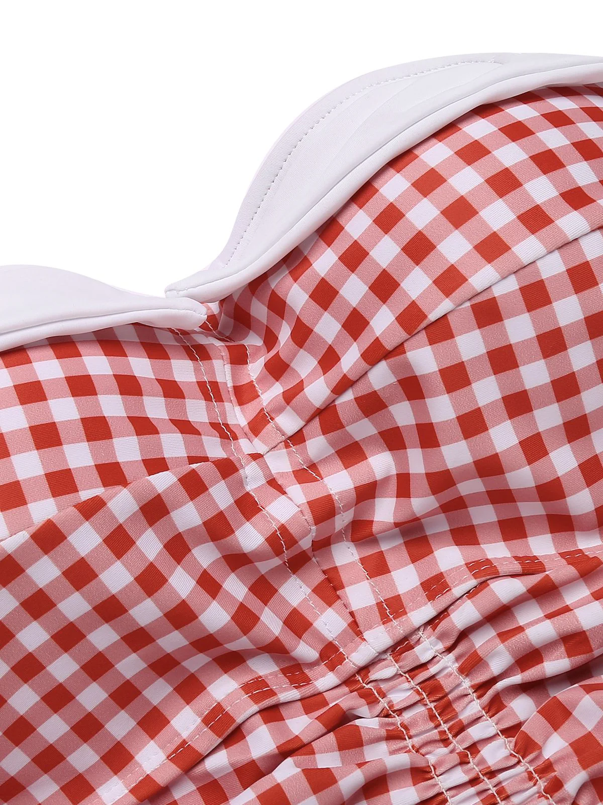 Gingham Halter Bowknot One-piece Swimsuit