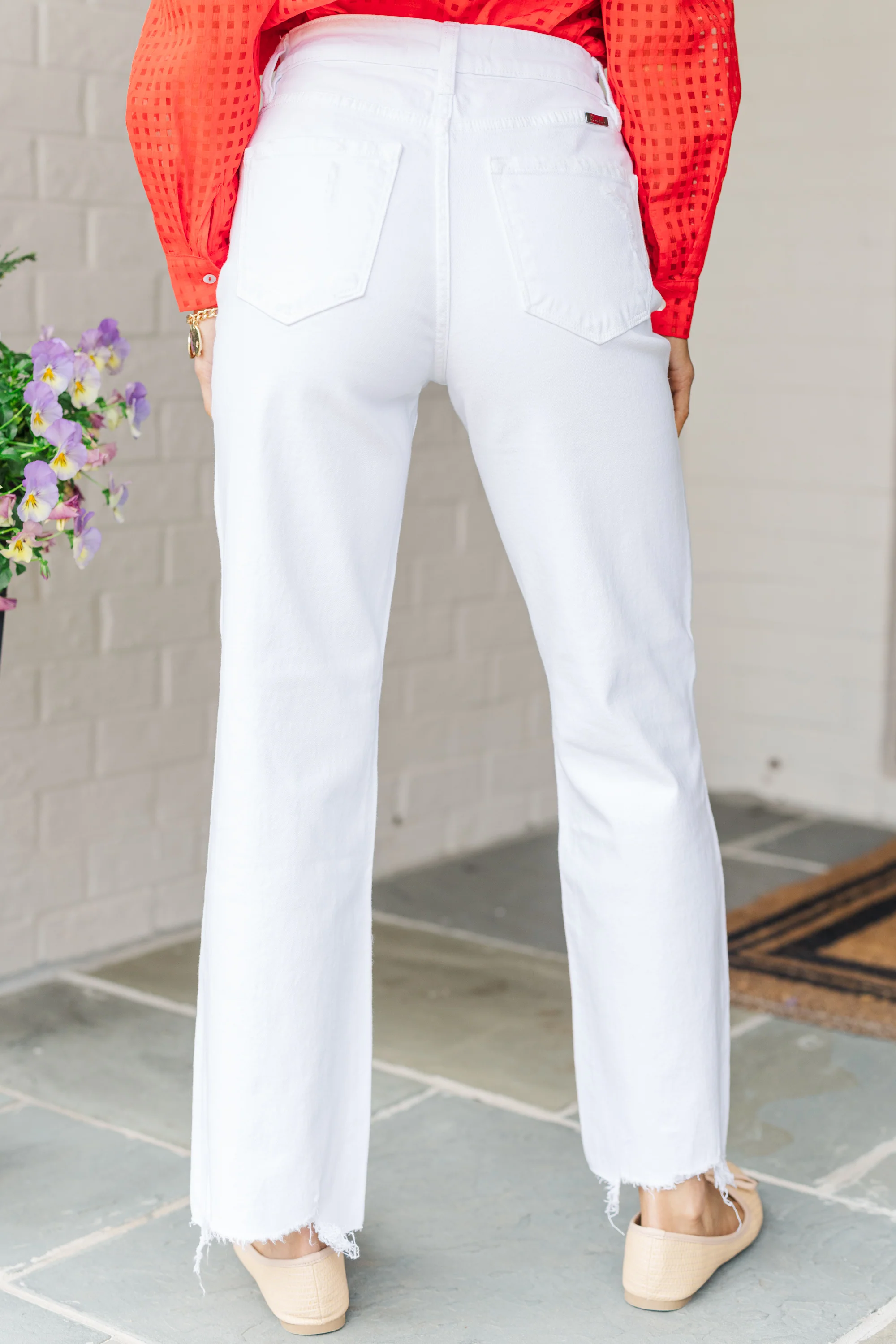 White Slim Leg Jeans