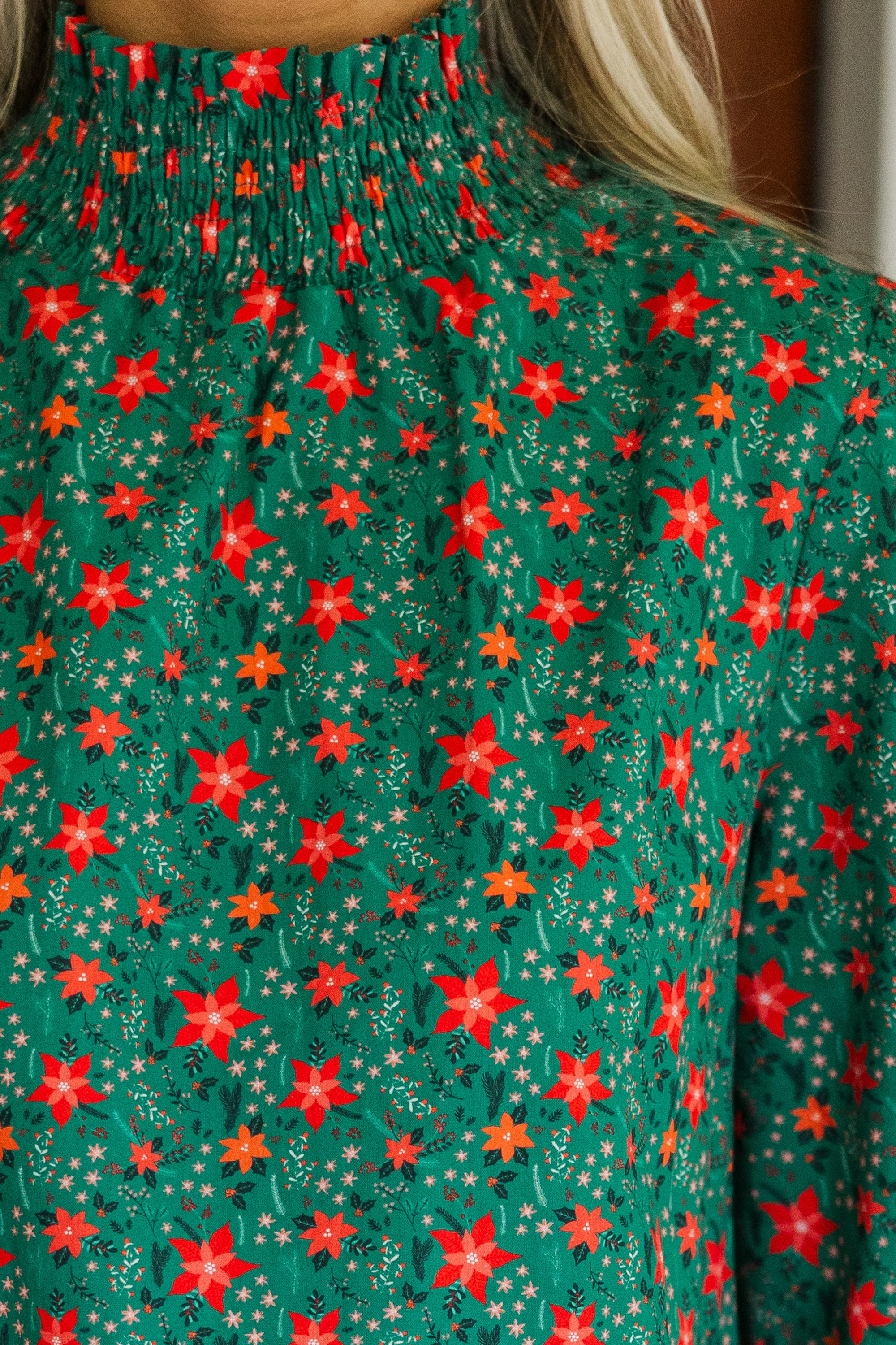 Emerald Floral Blouse