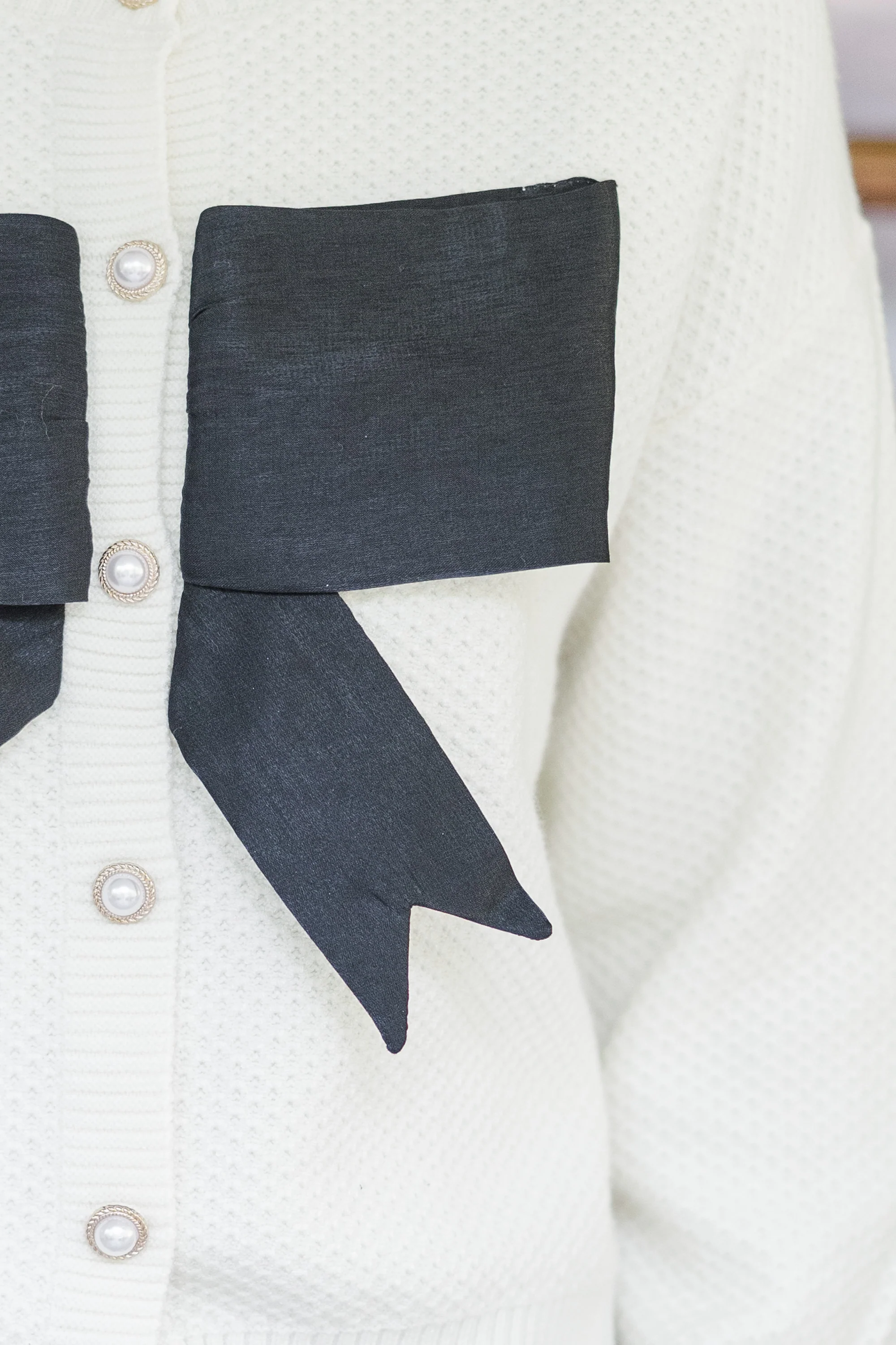 Cream Bow Cardigan