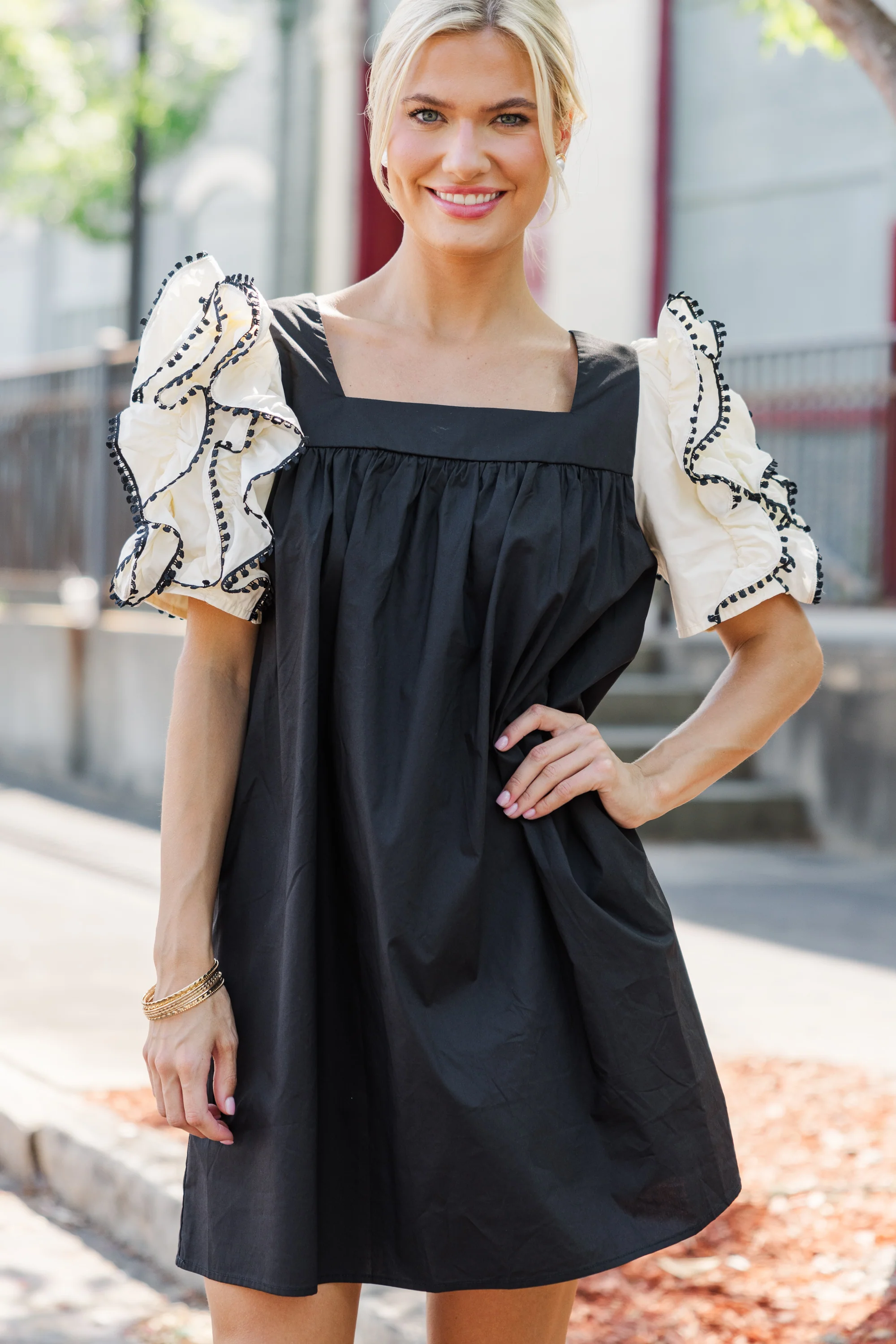 Black Ruffled Dress