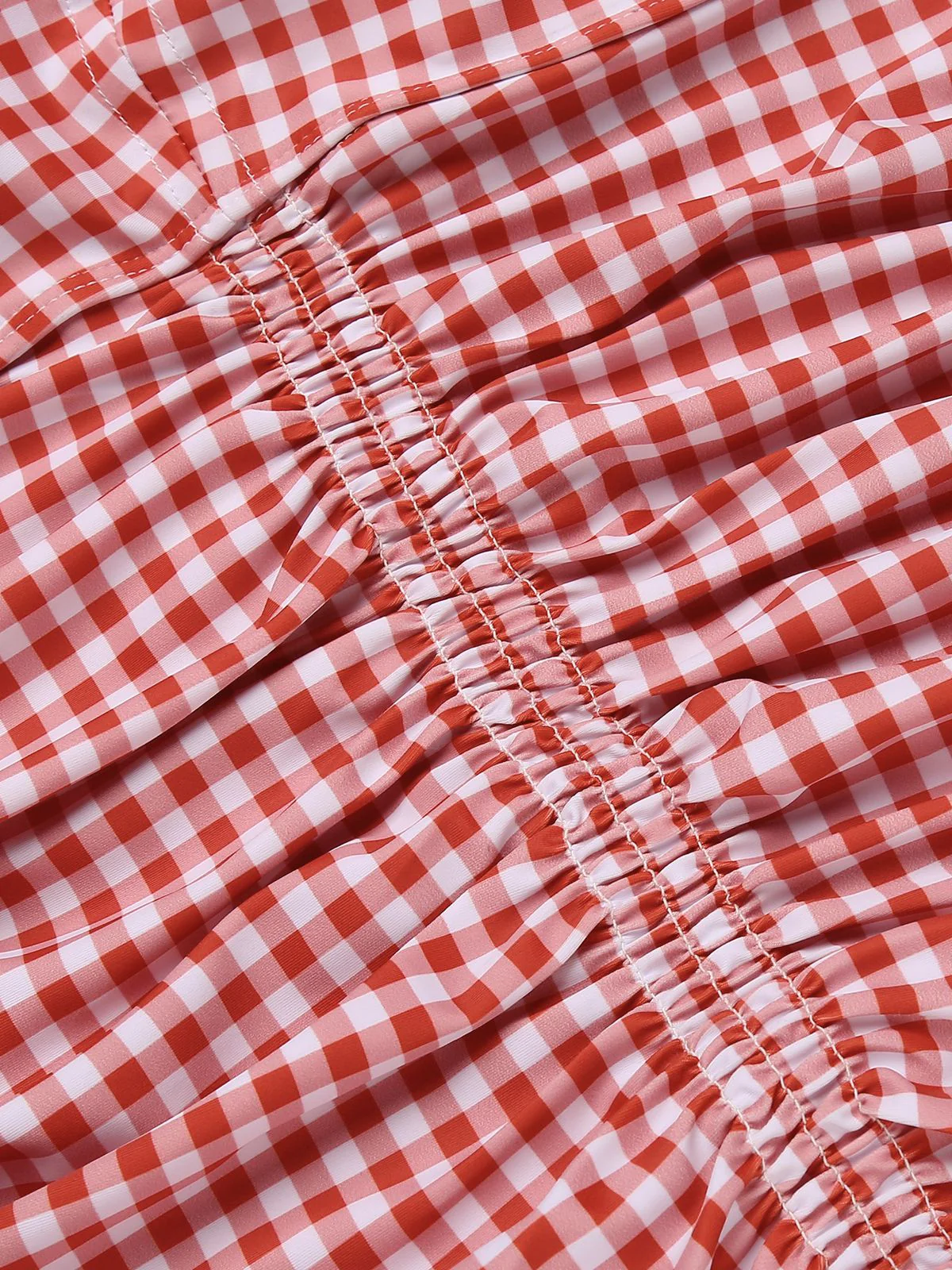 Gingham Halter Bowknot One-piece Swimsuit