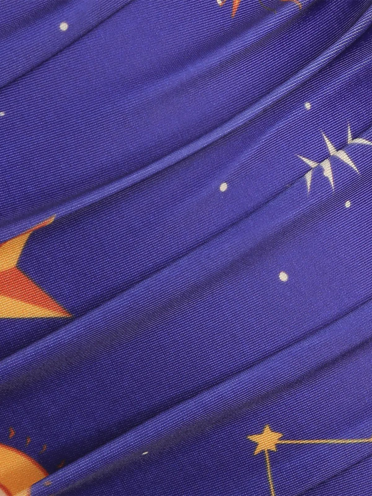 Purple Sun Moon Stars Lace-Up Swimsuit